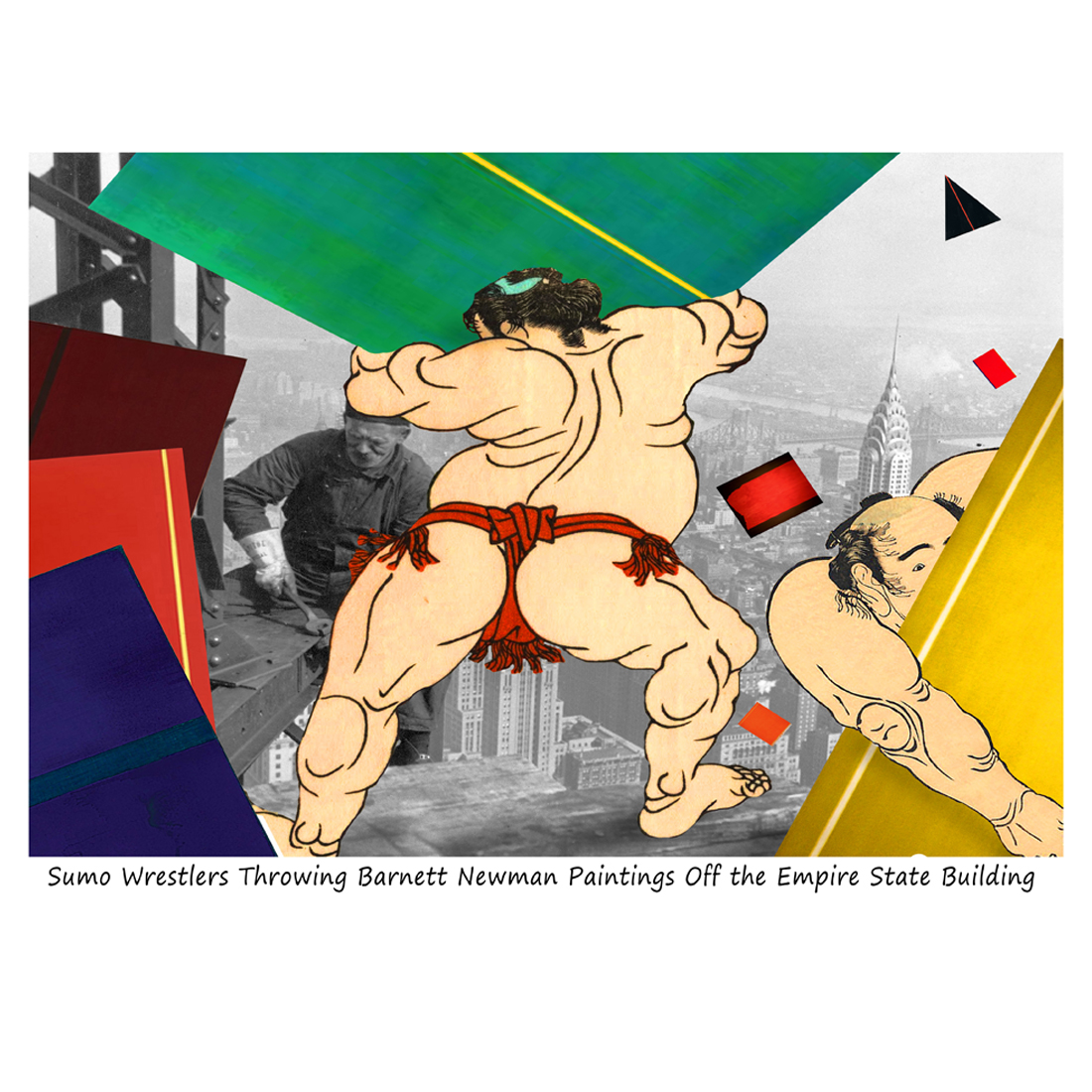 C460 Sumo Wrestlers Throwing Barnett Newman Paintings off the Empire State Building